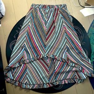 Hi-Lo Rainbow Maxi Skirt